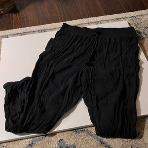 Aerie Linen Jogger Pant with Pockets - Size: XL, Color: Black